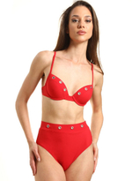 Раздельный пуш-ап купальник с клепками Cala Salada (Размер: C/L) (Цвет: черный)