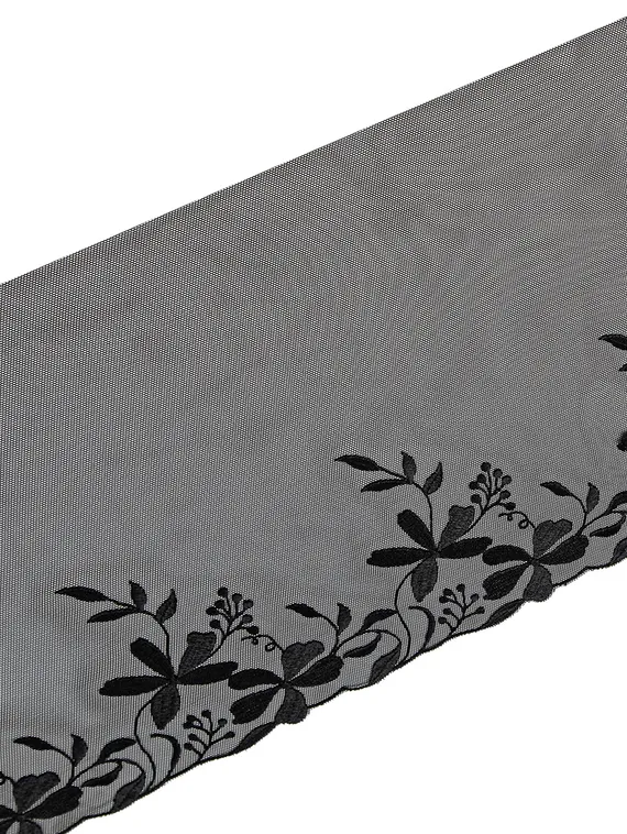 05-113 ОПТ Вышивка на неэл. сетке 22 см, черный (правая)