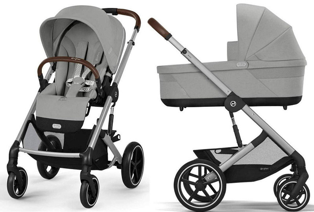 Коляска Cybex Balios S Lux SLV complete Cloud G Magic Black 3 в 1 Stone Grey с дождевиками