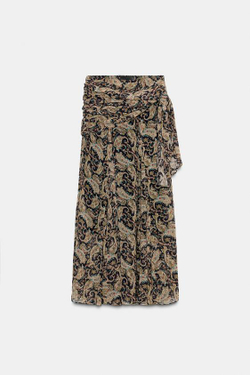 ZARA ДЛИННАЯ ЮБКА С ПРИНТОМ «ПЕЙСЛИ» — ZW COLLECTION, РАЗНОЦВЕТНЫЙ