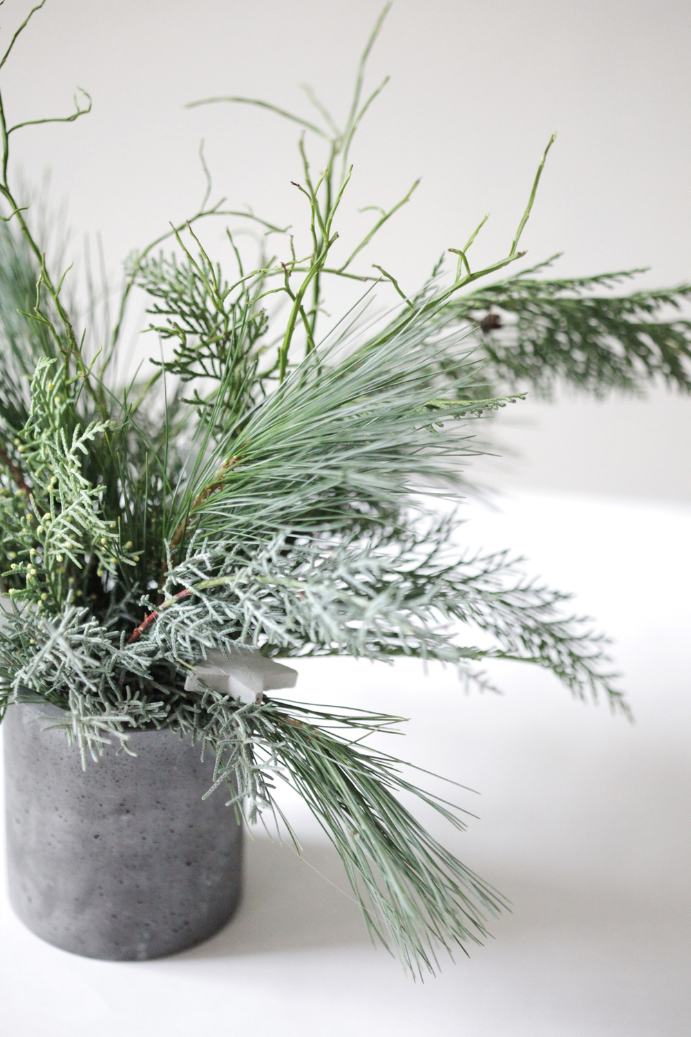 Новогодняя композиция в бетонном стаканчике № 4