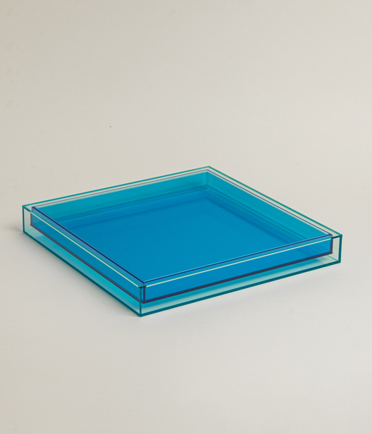 Поднос из акрила 25 х 25 Голубой