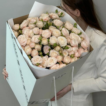 Букет из пионовидных роз «Бомбастик» 25 шт