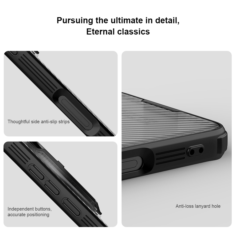 Чехол тонированный (Transparent Black) от Nillkin с металлической крышкой для камеры на OPPO Find X8 Ultra, серия CamShield Prop