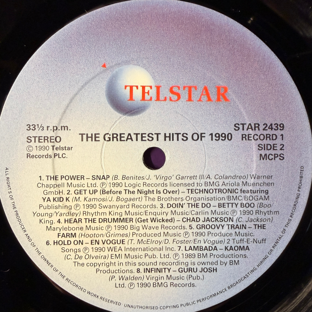 The Greatest Hits Of 1990 2LP (Англия 1990г.)