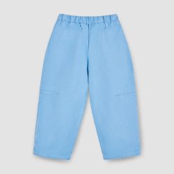 Широкие брюки из вареного денима серо-голубого цвета