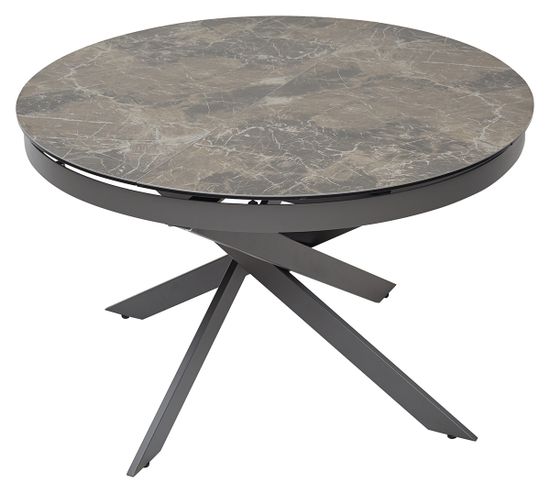 Стол TRENTO 120 KL-19 СЕРО-КОРИЧНЕВЫЙ КАМЕНЬ, итальянская керамика/ GREY1 серый каркас М-City