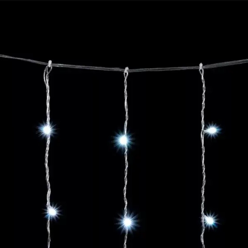 Светодиодный занавес 2*3 м., 600 белых LED ламп, облегченный, прозрачный провод ПВХ, LTC (PCL600NOT-10-2W)