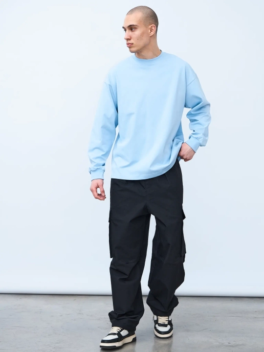 Лонгслив оверсайз (голубой) 230 г