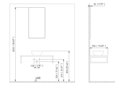 Консоль под раковину ORKA Kestel 120 подвесная, дуб