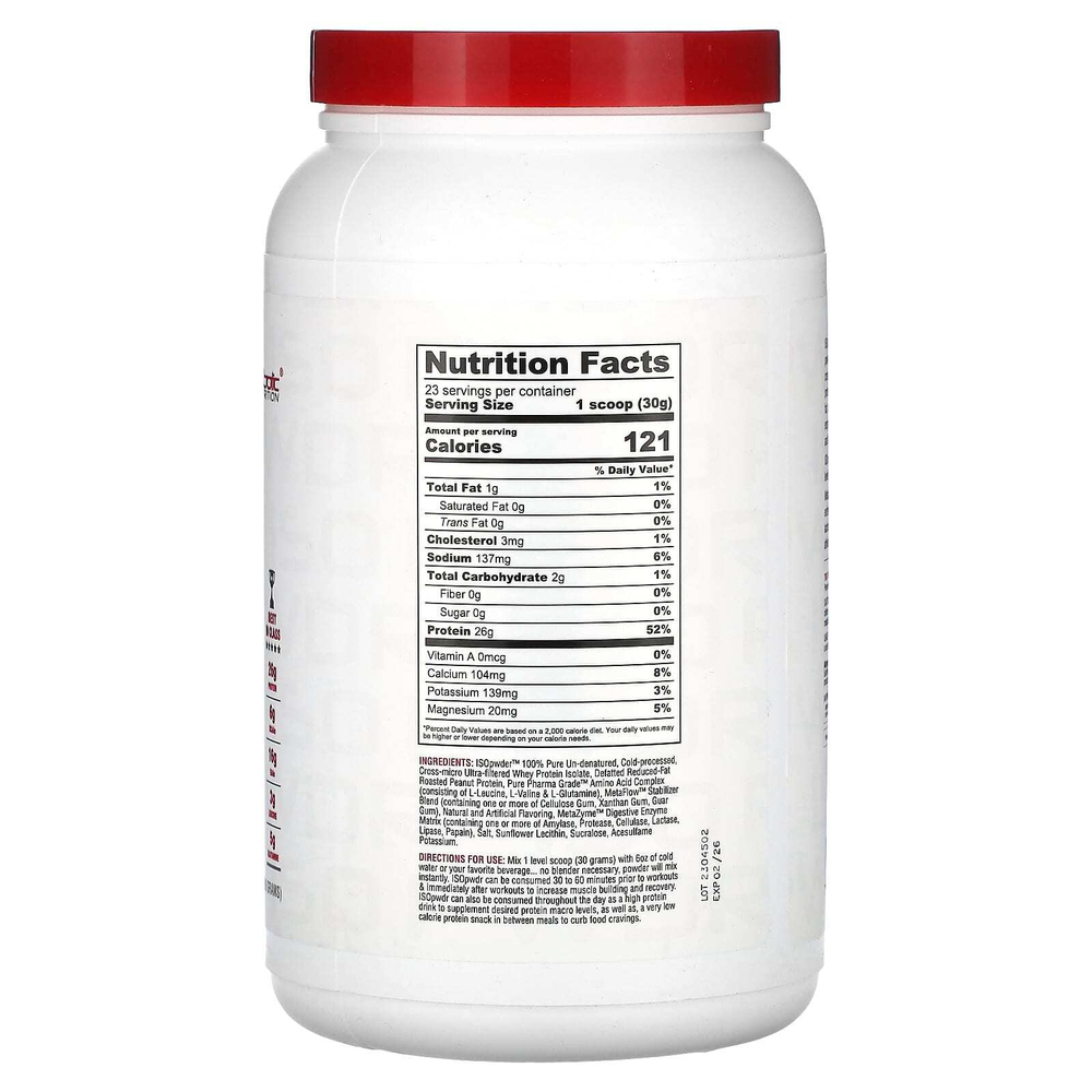 Metabolic Nutrition, ISOpwDR, изолят сывороточного протеина, со вкусом печенья с пеканом, 690 г (1,52 фунта)