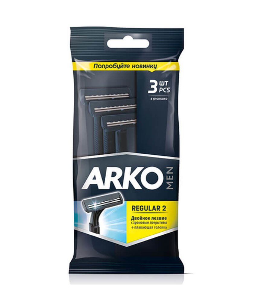 Arko Men Станок одноразовый Regular 2, c двумя лезвиями, 3 шт