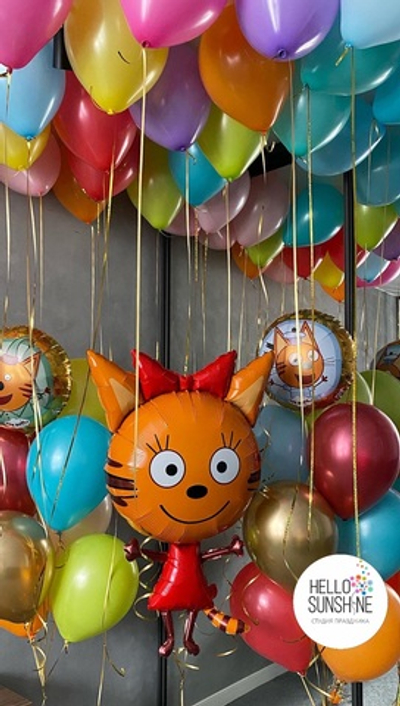 Набор шаров для девочек три кота