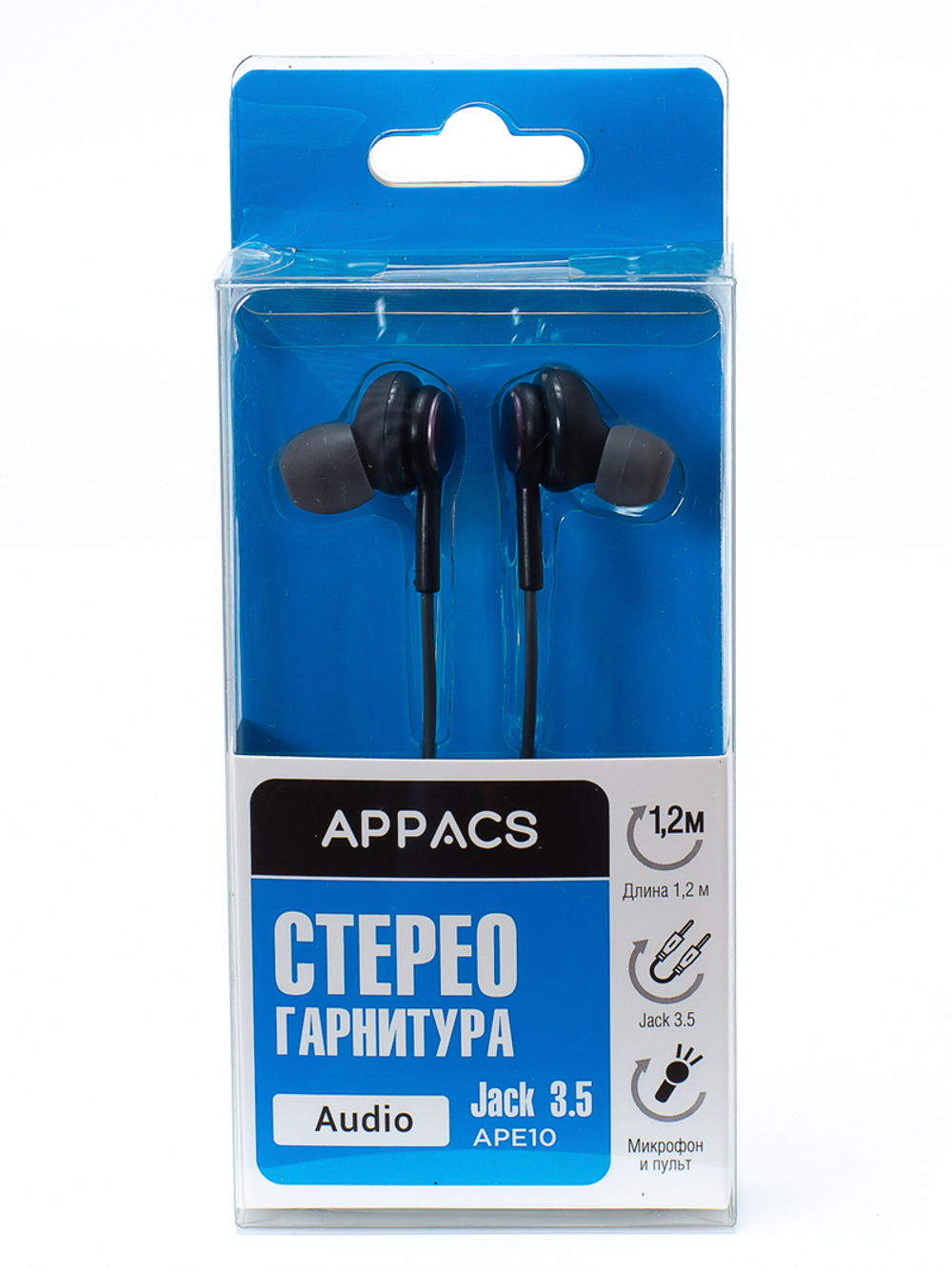 Стереогарнитура APPACS (рус.) APE10, jack3.5, провод 1,2м