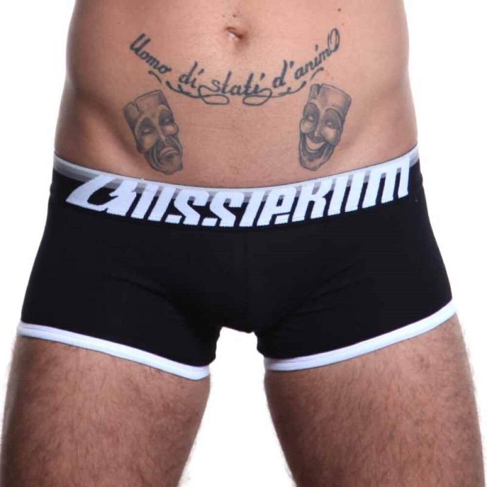 Мужские трусы хипсы черные с серой резинкой Aussiebum Fire Boxer AB6105-3