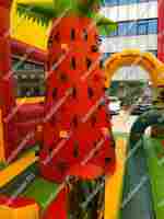 Надувной батут "Страна Сафария" с крышей и высокими горками 12*6*6 м