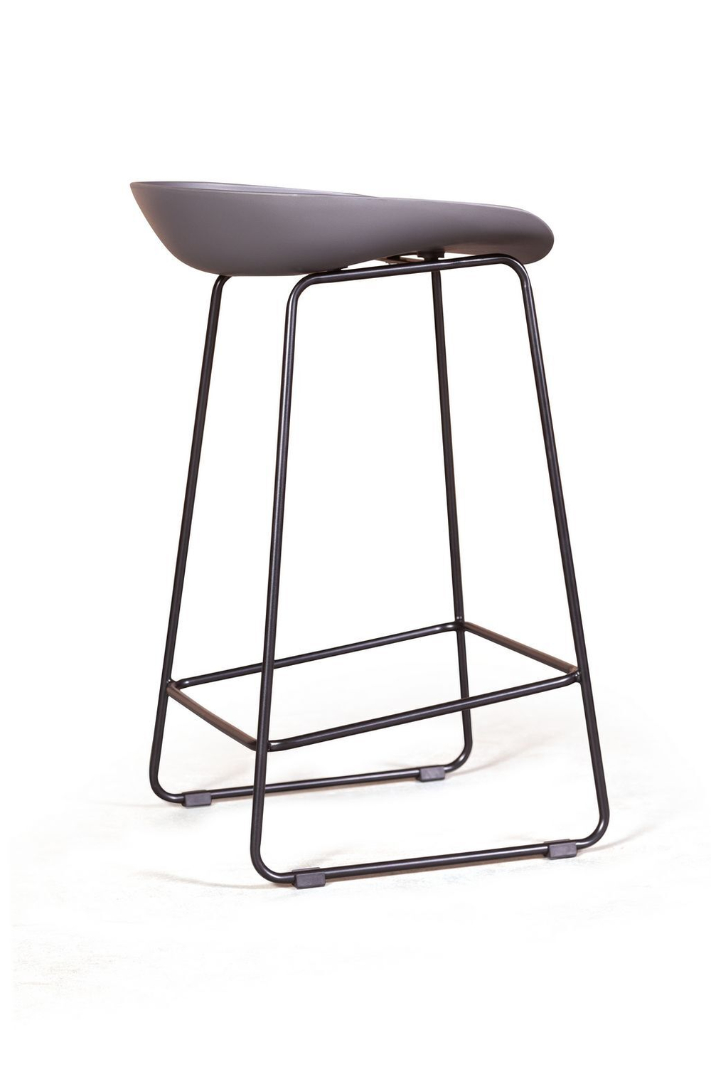 Стул полубарный Leo пластик серый