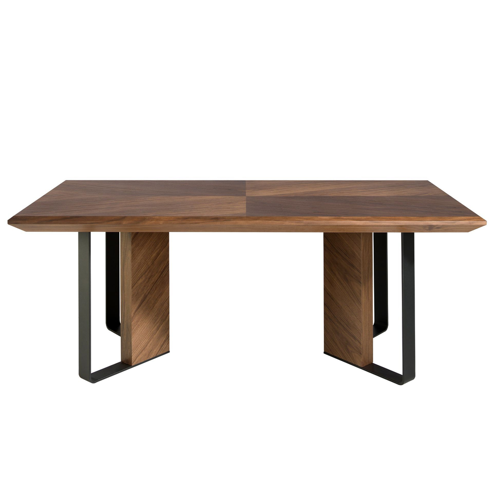 Обеденный стол 1105/MI2204T из ореха и черной стали