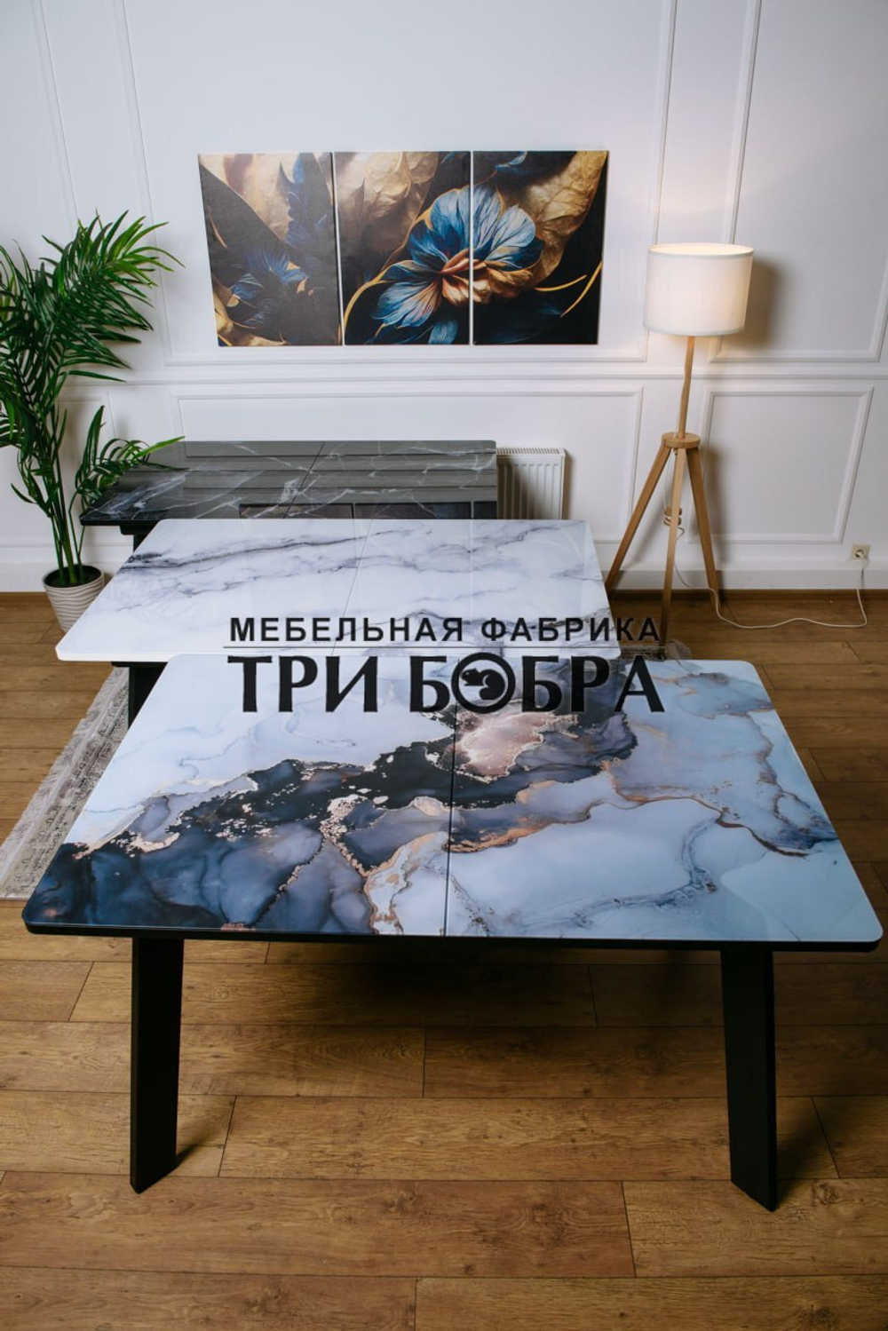 Кухонный раздвижной стол "Гранд", смола