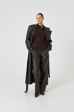 Тренч из эко-кожи "Brown"