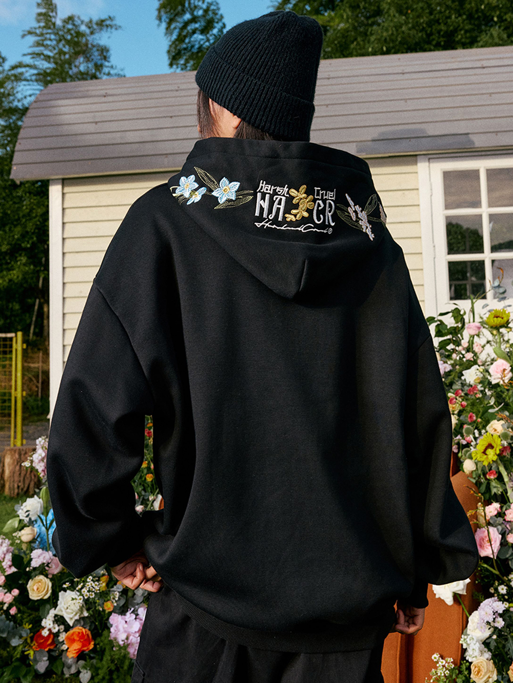 Худи HARSHandCRUEL "Hood Flowers" Oversized Hoodie