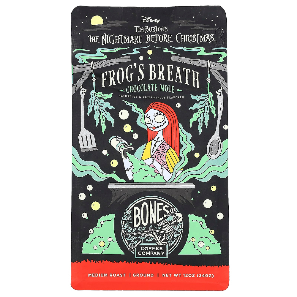 Bones Coffee Company, Frog's Breath, шоколадная крошка, молотый, средняя обжарка, 340 г (12 унций)