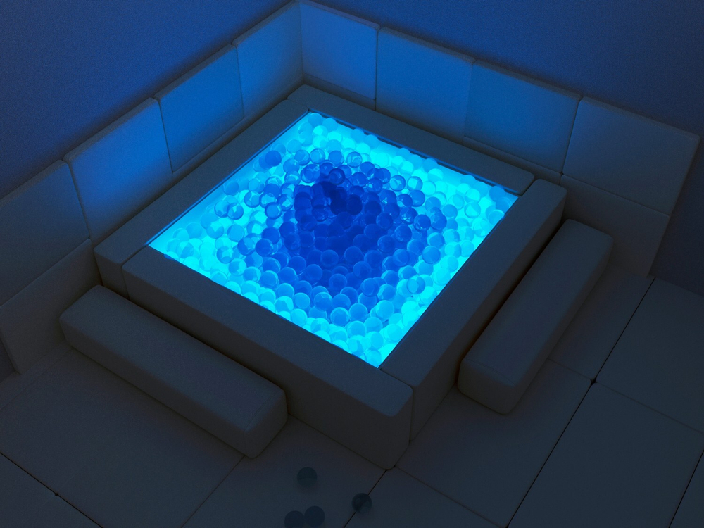 Сухой бассейн с шариками и RGB-подсветкой 140х140 см