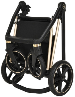 Детская коляска Roan Sol Luxury 3 в 1 с автокреслом Tutis Elo Lux Black RSL/4040 Viva Magenta/Gold