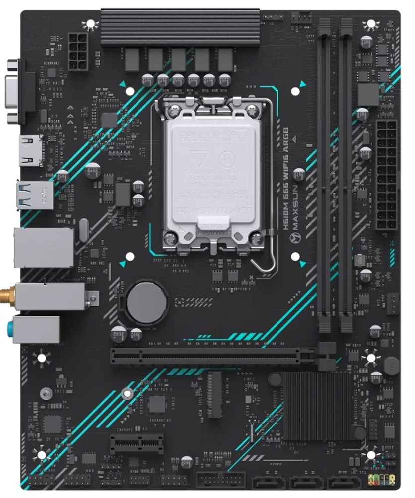 Материнская плата MAXSUN MS-H610M 666 WIFI6 ARGB Материнская плата MAXSUN MS-H610M 666 WIFI6 ARGB