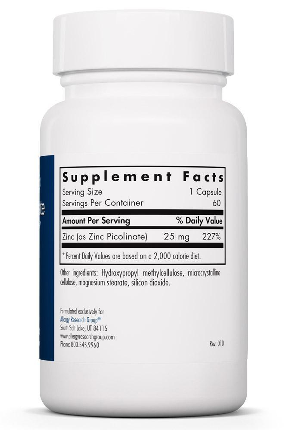 Zinc Picolinate 25 мг 60 капсул Caps Allergy Research Group