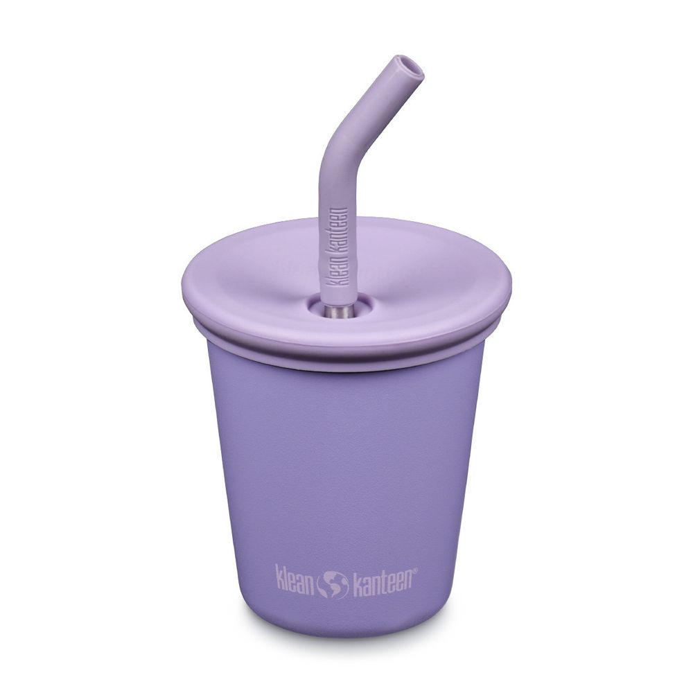 Детский стакан одностенный Klean Kanteen Kid Cup Straw Lid 10oz (296 мл) Paisley Purple с трубочкой