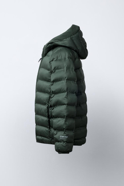 ZARA УЛЬТРАЛЕГКАЯ КУРТКА С КАПЮШОНОМ, ЗЕЛЕНЫЙ