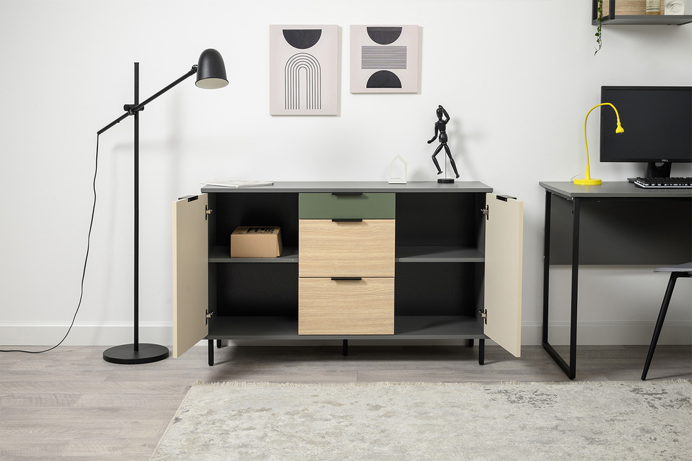 Комод Марвэл 16.234.02, Темно-серый, Сатин, Плэйн, Зеленый