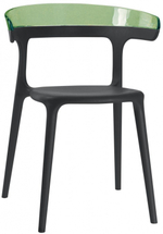 Кресло пластиковое Papatya Luna, черный, зеленый