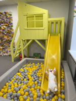 Детский игровой домик с горкой для помещения