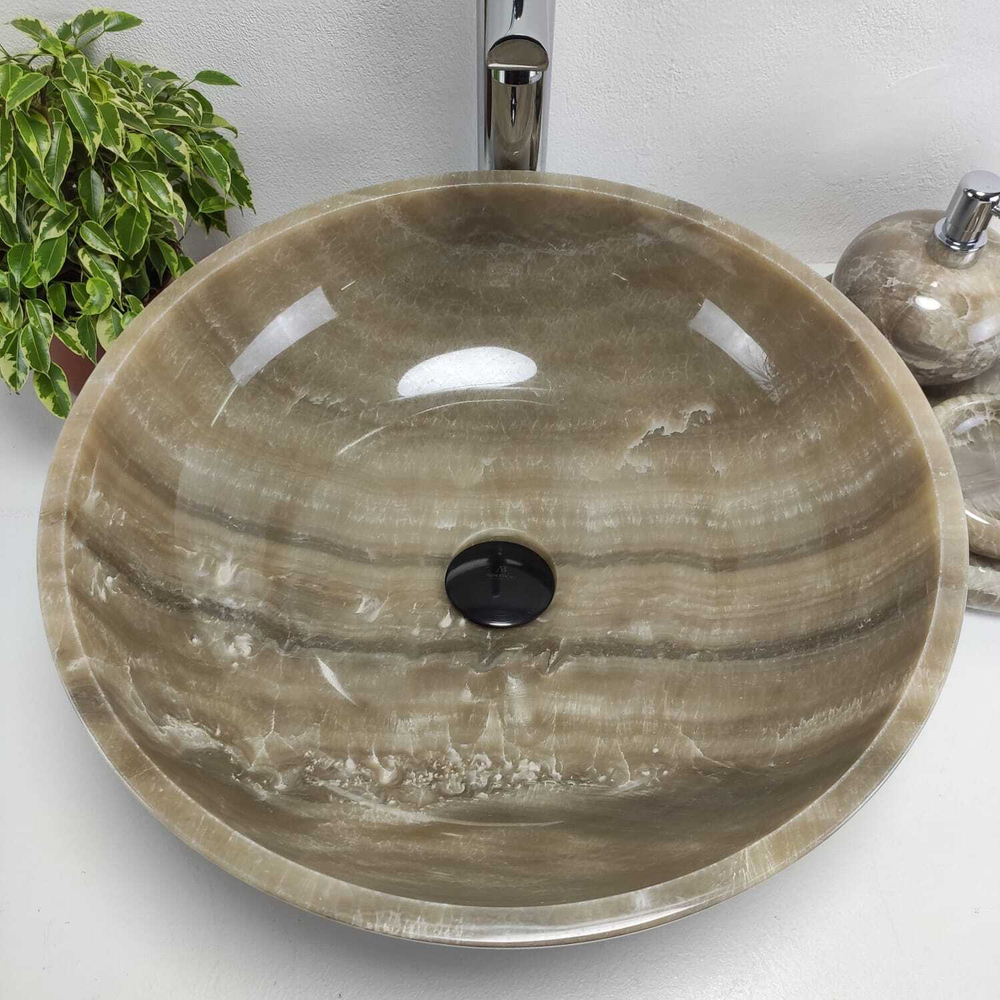 Раковина из оникса Bowl Grey Medium TinLip BO-61036 45*45*15