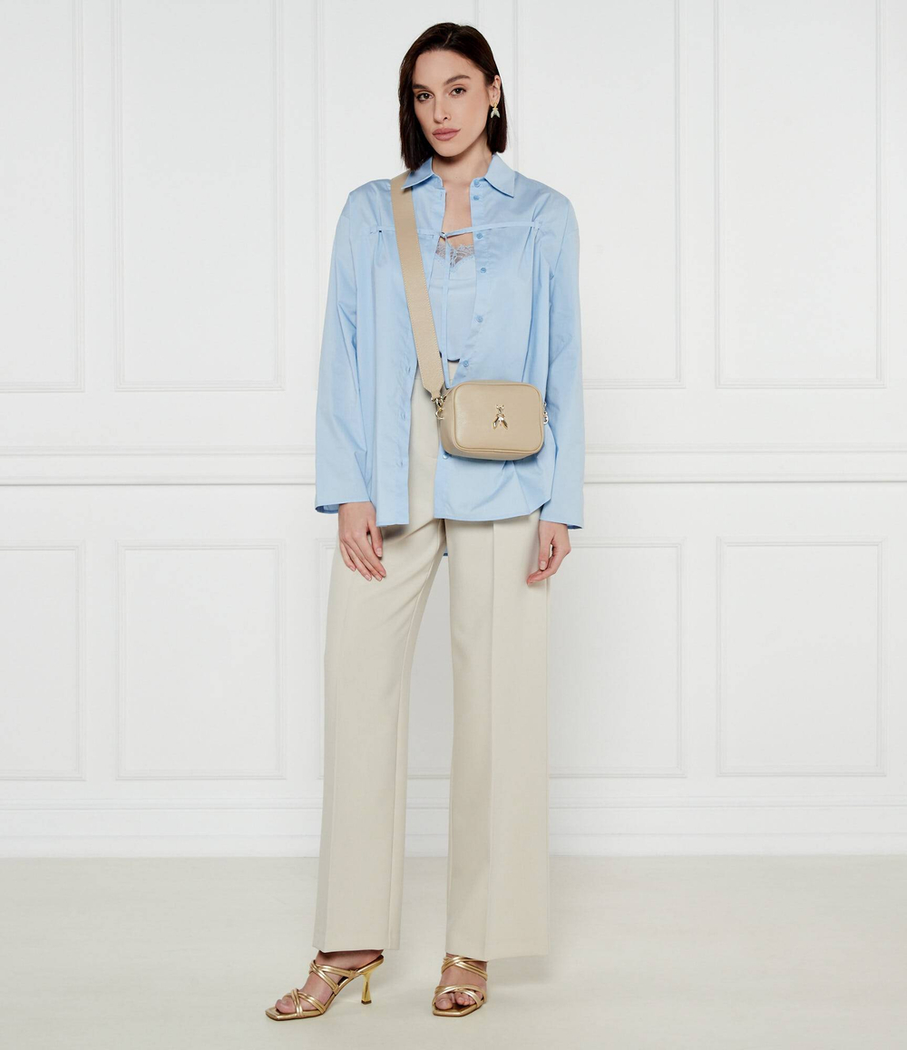 Кожаная сумка-мессенджер Patrizia Pepe - бежевый(8B0186 L001)