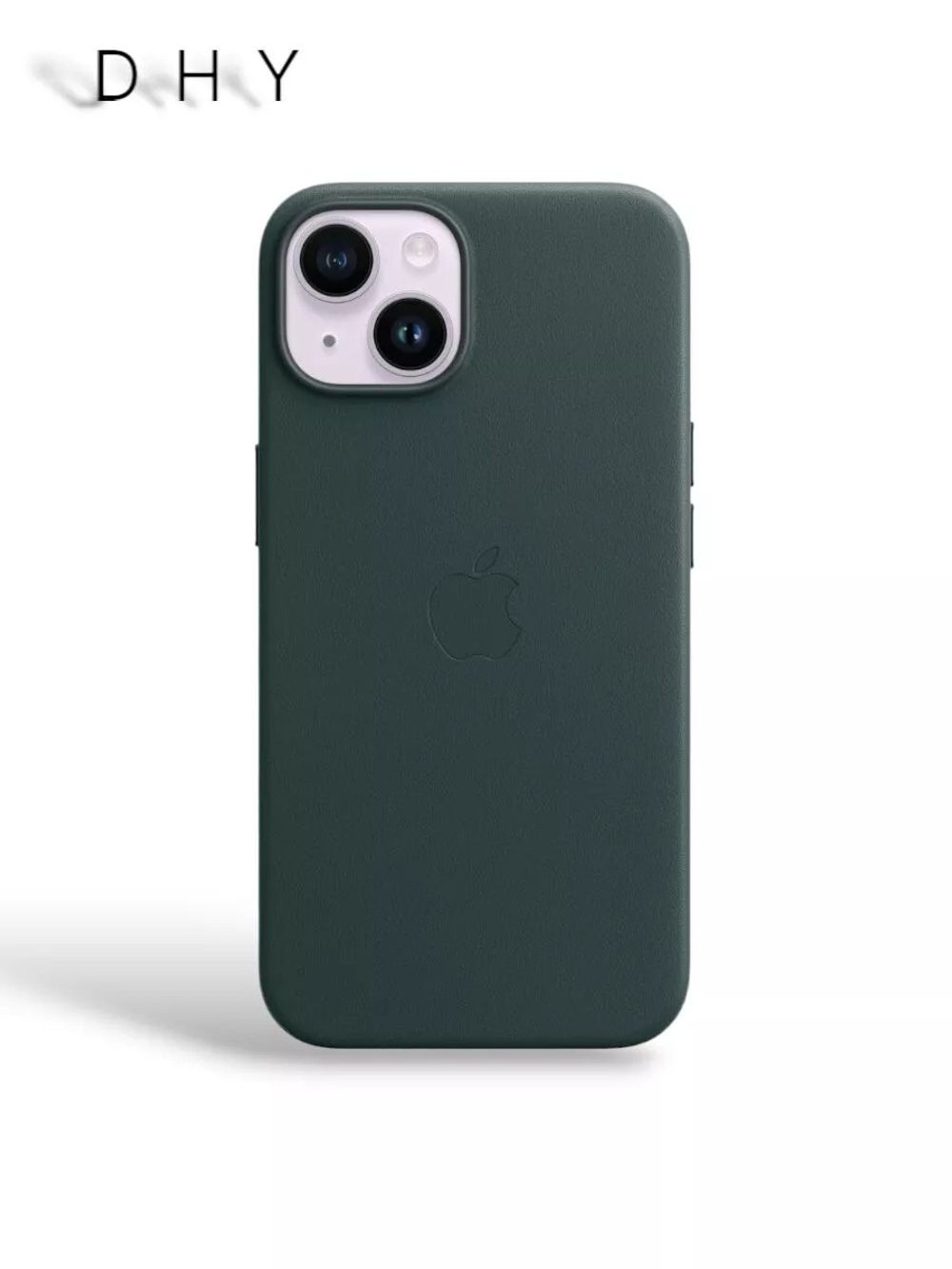 Кожаный чехол Leather Case iPhone 14 PLUS | Green Темно-Зеленый