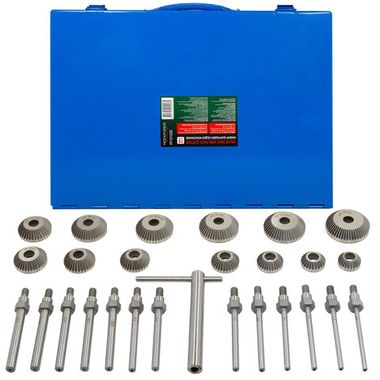 Набор шарошек для седел клапанов, 13пр.(шарошки:30-60мм с шагом 2.5мм,направляющие:6-12мм с шагом 0.5мм),в кейсе RockForce##Rock FORCE RF-FP101035