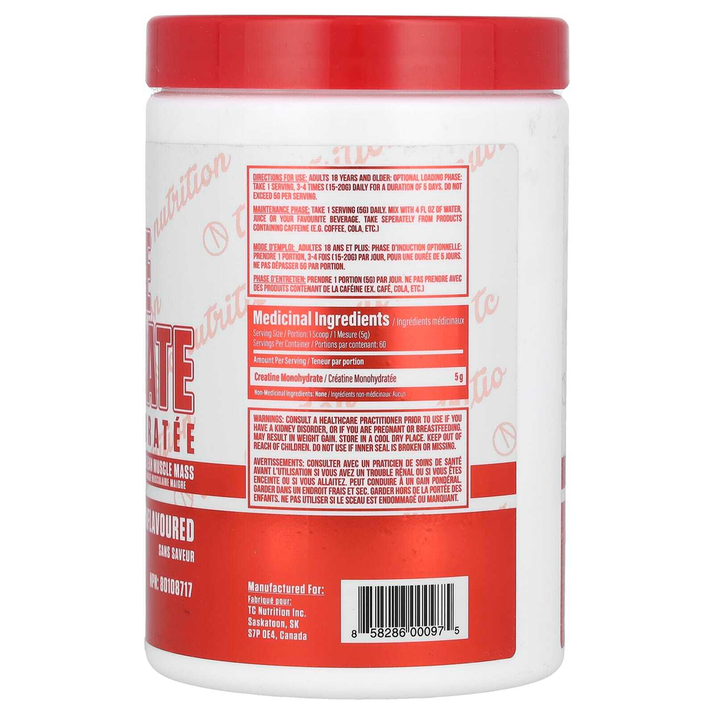 TC Nutrition, Essential Series, моногидрат креатина, без добавок, 300 г (10,58 унции)
