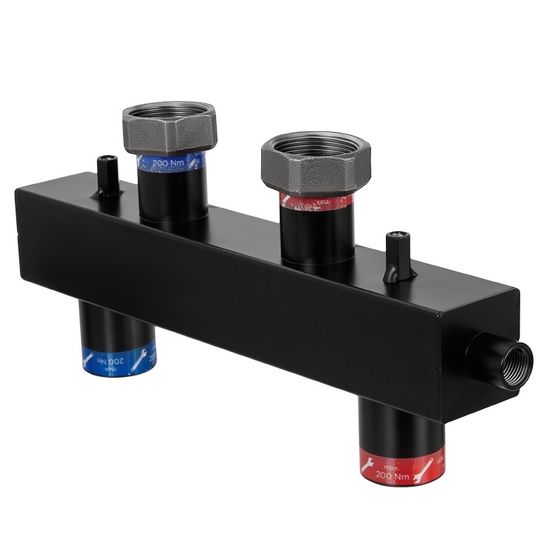 Коллектор Hoobs на 4 отопительных контура с теплоизоляцией, гайки из чугуна (HB-CDF70/125-4)