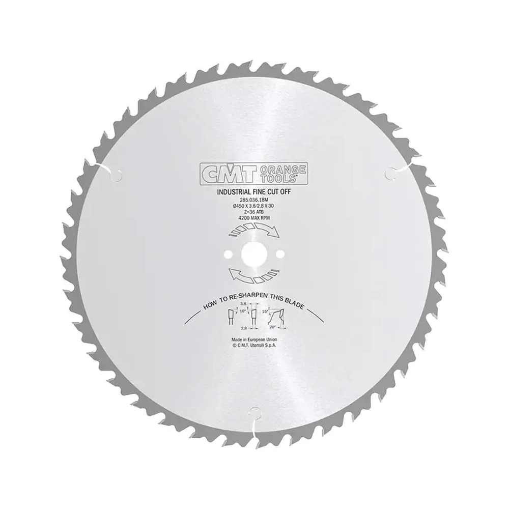 Диск пильный 450x30x3,8/2,8 20° 10° ATB Z=36 CMT 285.036.18M