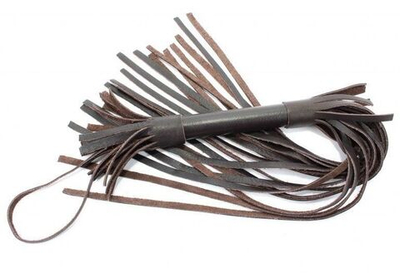 Коричневая кожаная плётка - 60 см. (Цвет: коричневый)