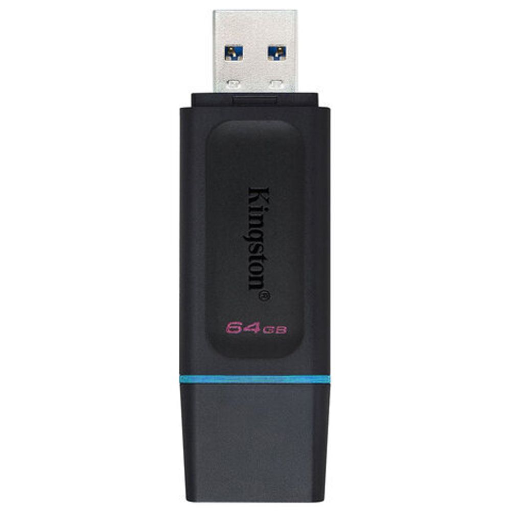 Флеш-диск 64 GB KINGSTON DataTraveler Exodia, разъем USB 3.2, черный/бирюзовый, DTX/64GB