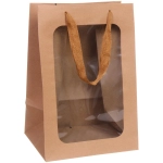 Пакет для цветов и подарков «Искренний подарок» 20*16*30 см, коричневый