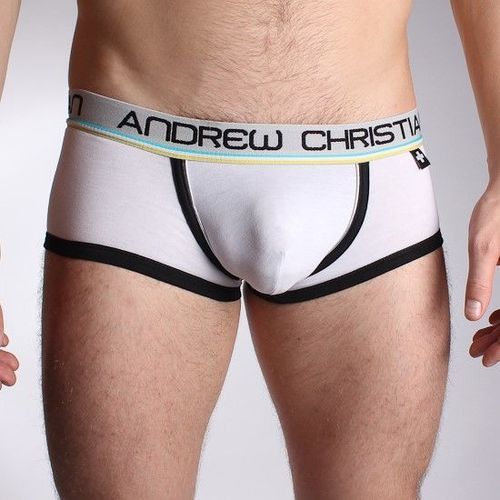 Мужские трусы боксеры белые Andrew Christian Tighty Whitie Boxer White   17773