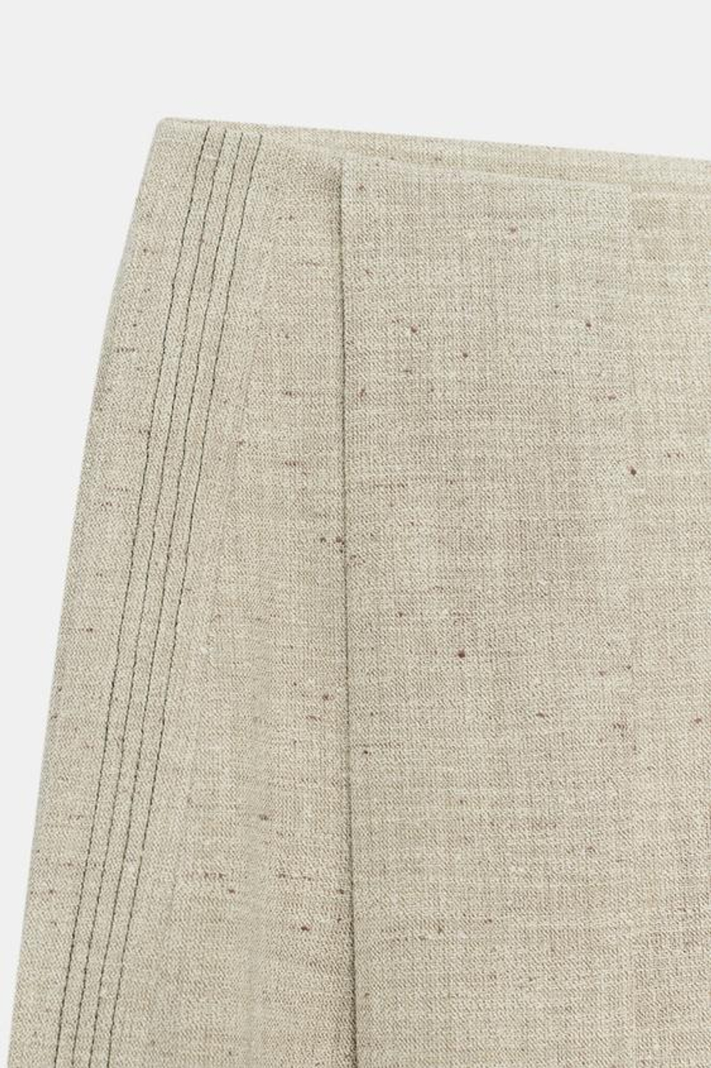 ZARA БРЮКИ ПРЯМОГО КРОЯ С ДЕКОРАТИВНОЙ СТРОЧКОЙ — ZW COLLECTION, БЕЖЕВЫЙ