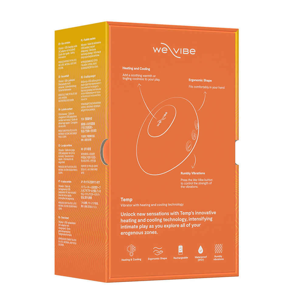 Оранжевый клиторальный вибратор 9,6см We-Vibe Temp Heating & Cooling Massager Tangerine SNHS1SGA