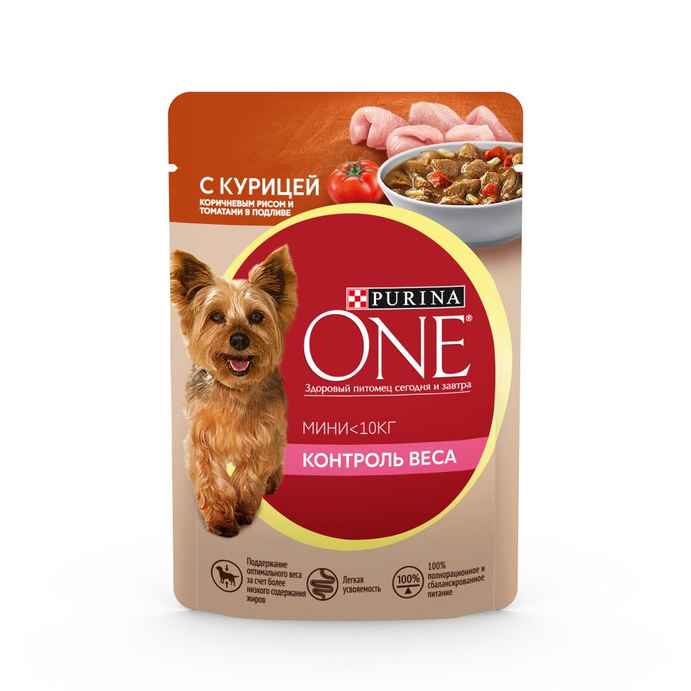 Влажный корм для собак Purina ONE для мелких пород при лишнем весе с курицей 85 г