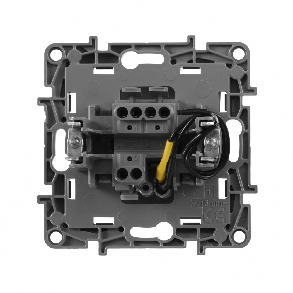 Переключатель 1-клавишный с подсветкой/индикацией 10А 250В антрацит ETIKA Legrand